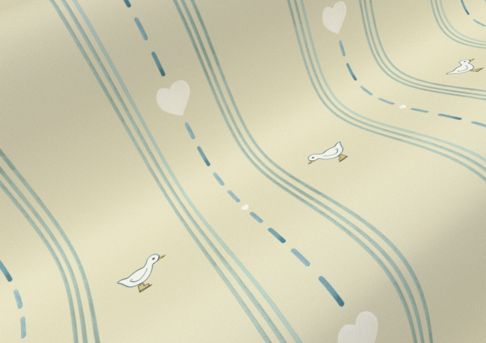 Puddle Down, Duck Stripe Shell - Roller Blind - Image 4